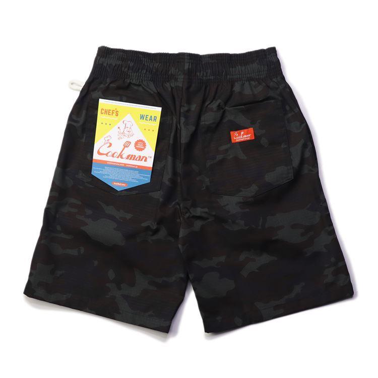COOKMAN（クックマン） Chef Pants Short Ripstop Camo Black Woodland