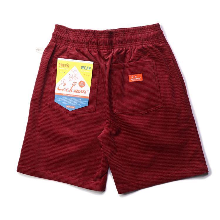 COOKMAN（クックマン） Chef Pants Short Corduroy Wine Red シェフ