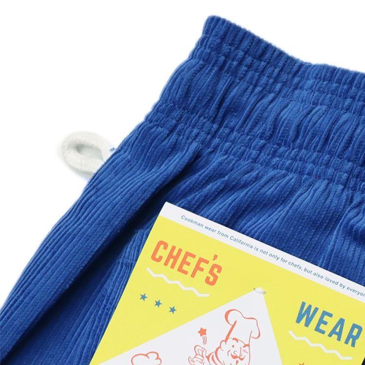 COOKMAN（クックマン） Chef Pants Short Corduroy Royal Blue シェフ