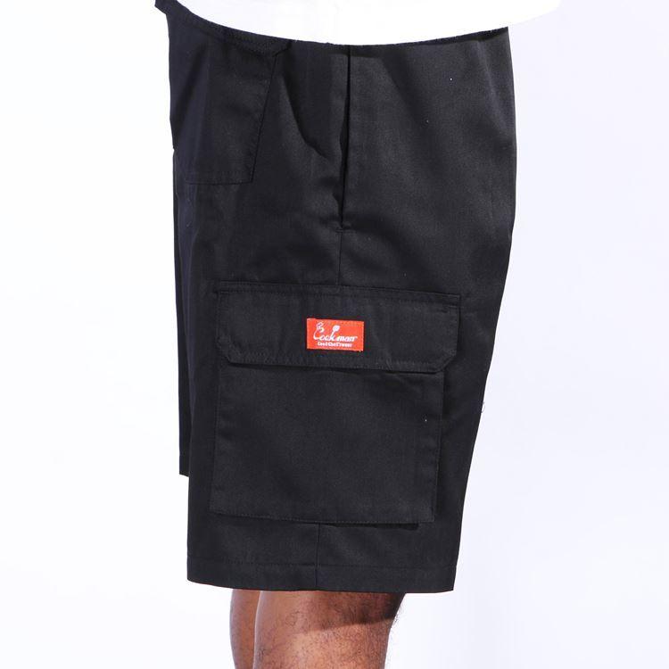 COOKMAN（クックマン） Chef Pants Short Cargo Black シェフパンツ