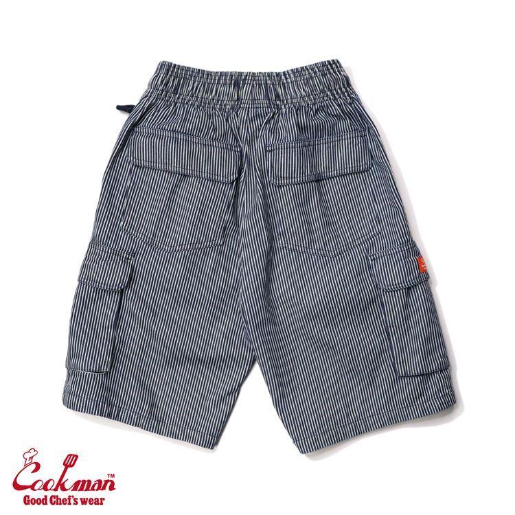 COOKMAN（クックマン） Chef Pants Short Cargo Hickory Navy シェフ