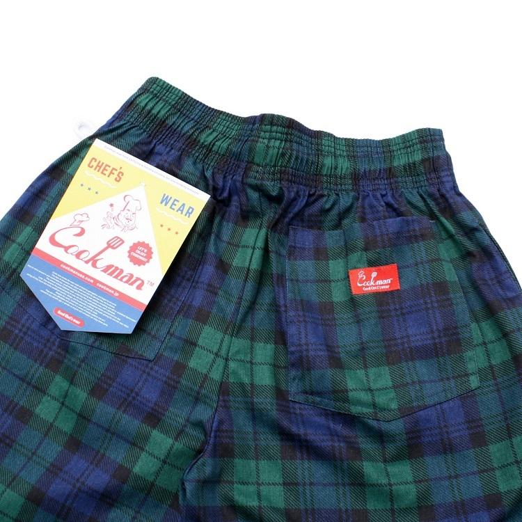 COOKMAN（クックマン） Chef Pants Short Black Watch Check シェフ