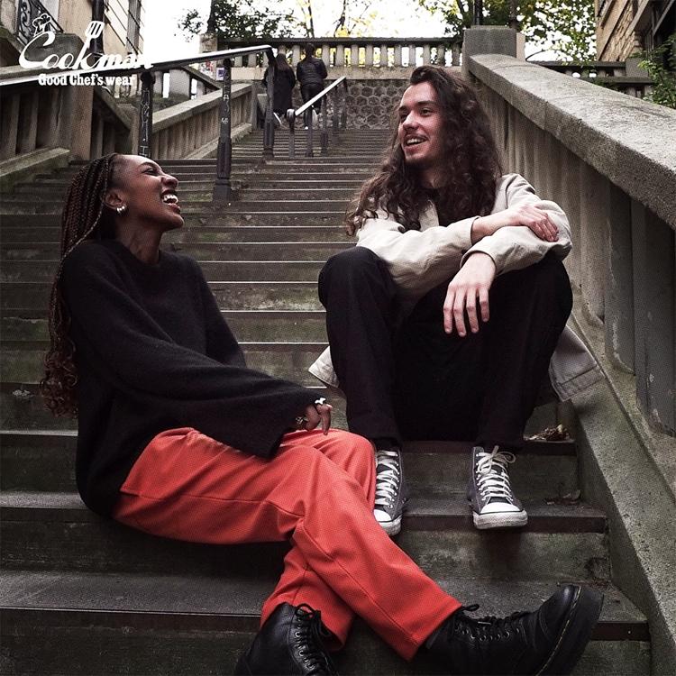 COOKMAN（クックマン） Chef Pants Flannel Black シェフパンツ