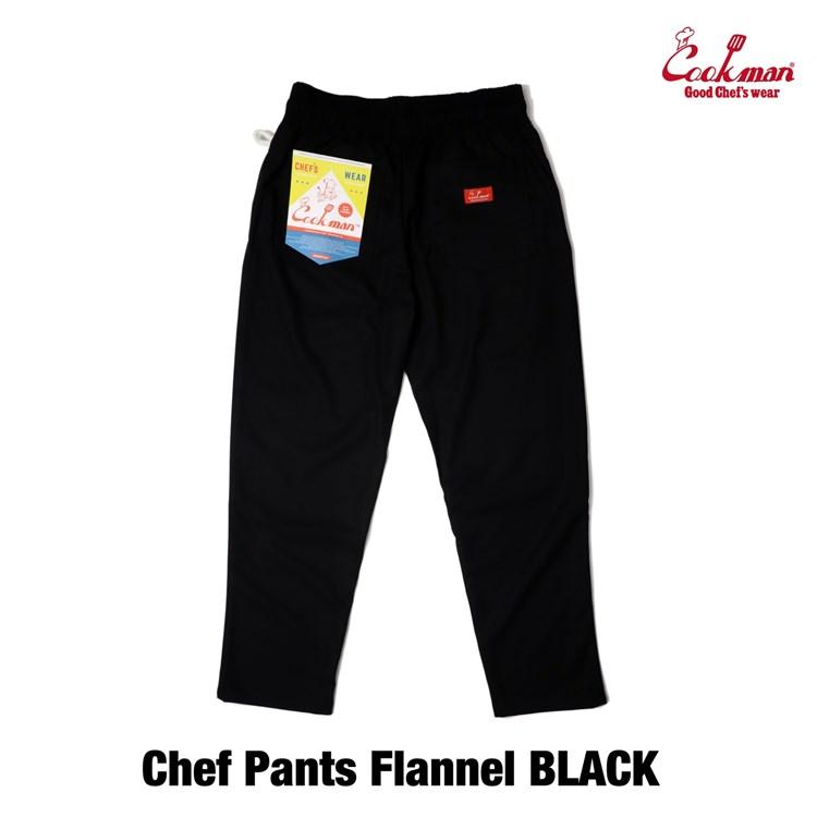 COOKMAN（クックマン） Chef Pants Flannel Black シェフパンツ
