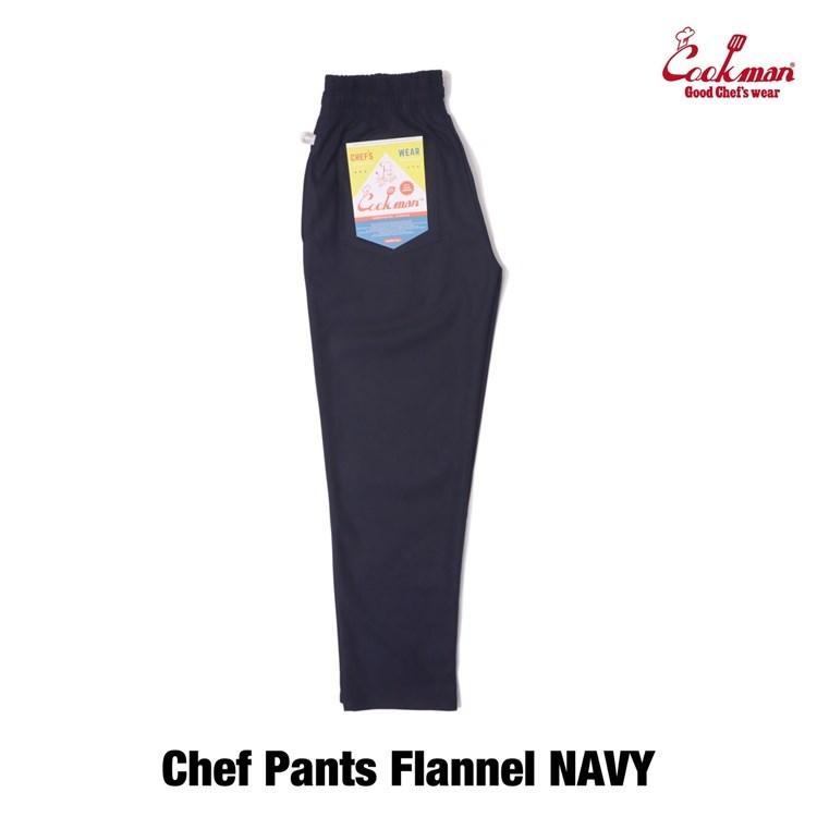 COOKMAN（クックマン） Chef Pants Flannel Navy シェフパンツ