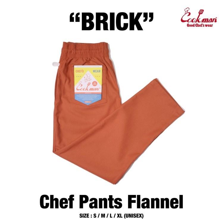 COOKMAN（クックマン） Chef Pants Flannel Brick シェフパンツ