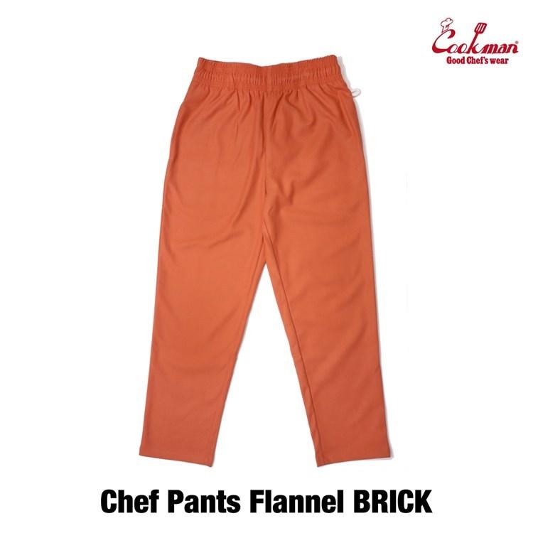 COOKMAN（クックマン） Chef Pants Flannel Brick シェフパンツ