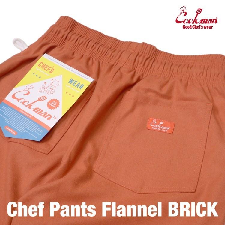 COOKMAN（クックマン） Chef Pants Flannel Brick シェフパンツ