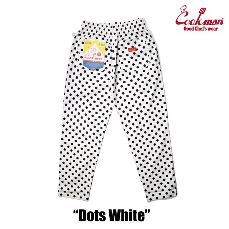 COOKMAN（クックマン） Chef Pants Dots White シェフパンツ ドット