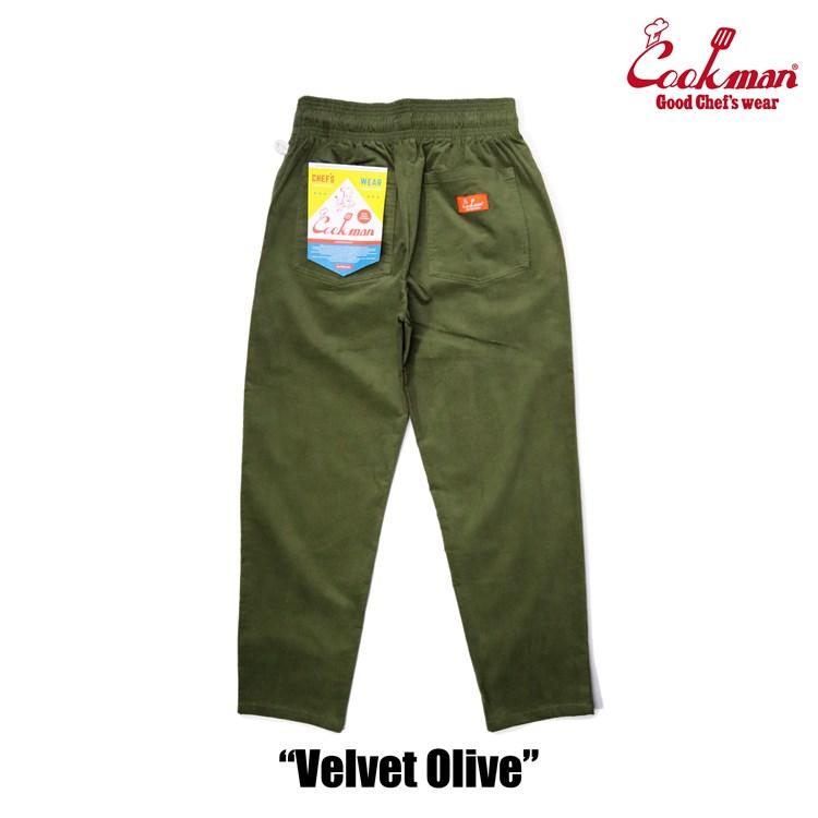 COOKMAN クックマン Chef Pants Velvet Olive シェフパンツ COOKMAN クックマン Chef Pants Velvet Olive シェフパンツ