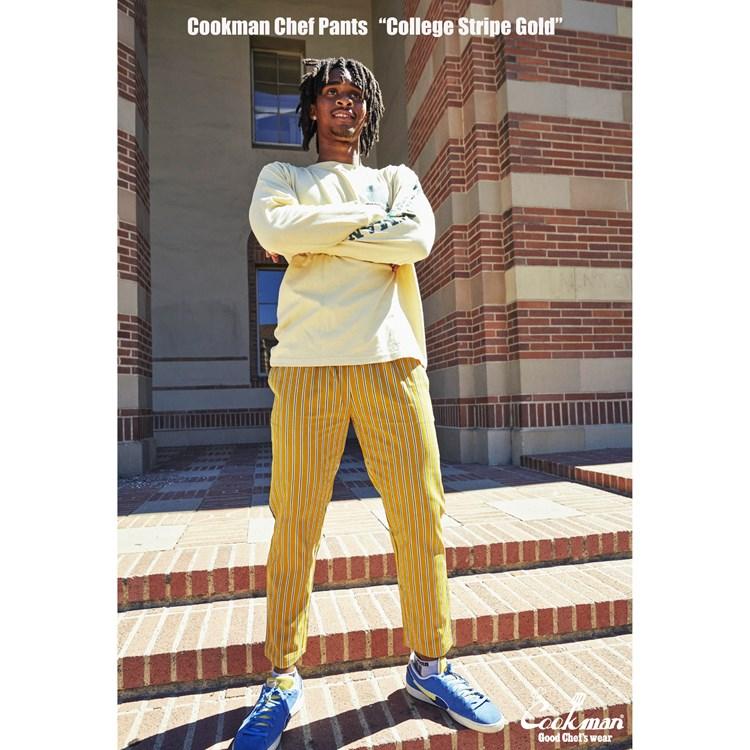 COOKMAN（クックマン） シェフパンツ Chef Pants College Stripe Gold