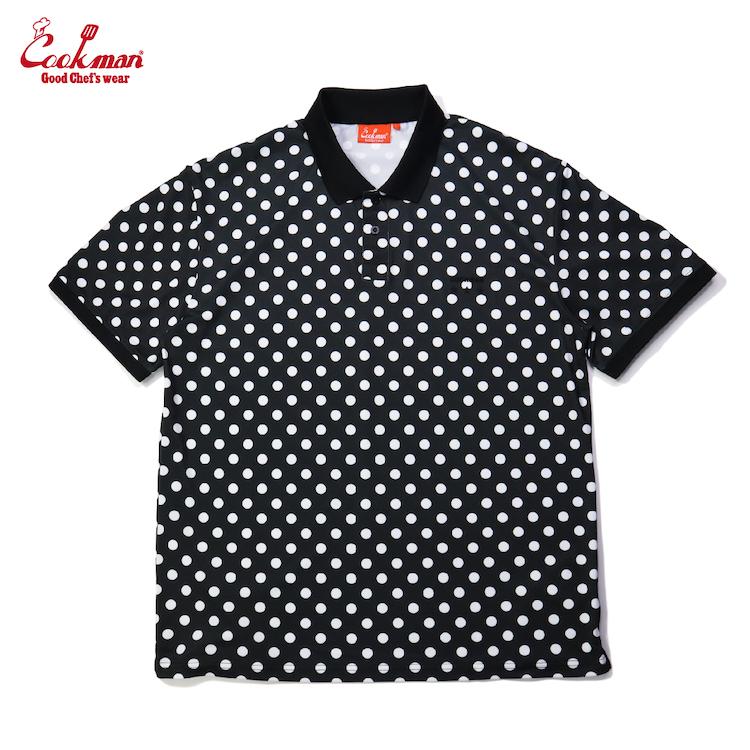 COOKMAN（クックマン） Polo Shirts Dots Black ポロシャツ ドット