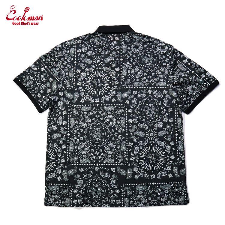 COOKMAN（クックマン） Polo Shirts Paisley Black ポロシャツ