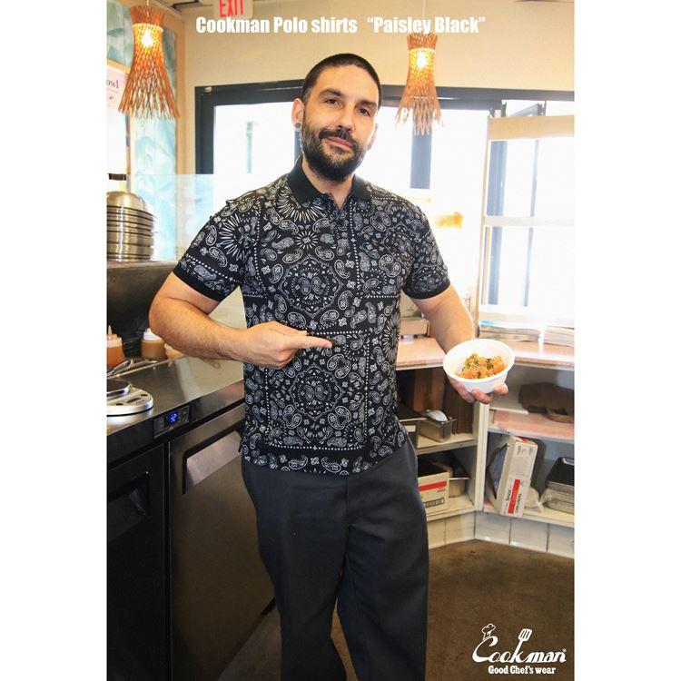 COOKMAN（クックマン） Polo Shirts Paisley Black ポロシャツ