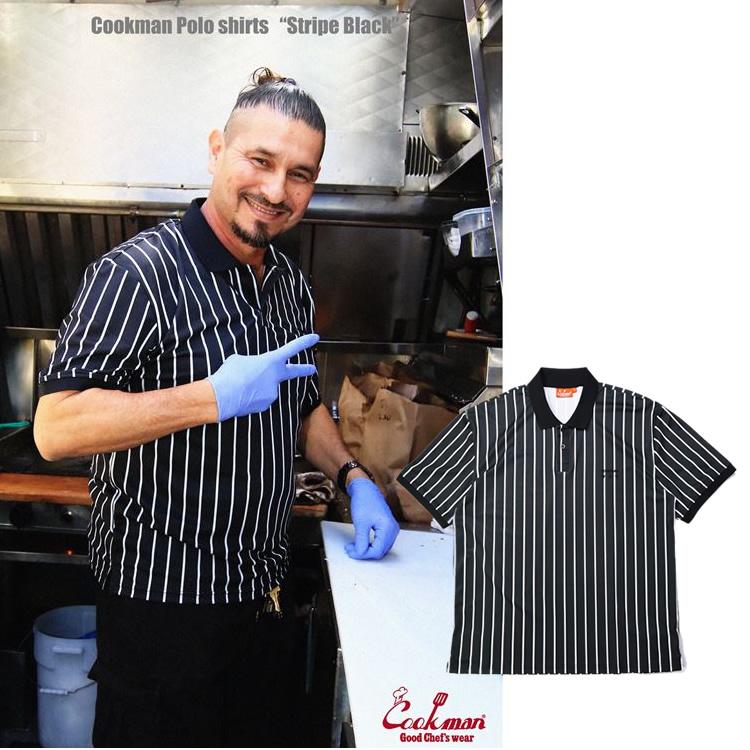 COOKMAN（クックマン） Polo Shirts Stripe Black ポロシャツ