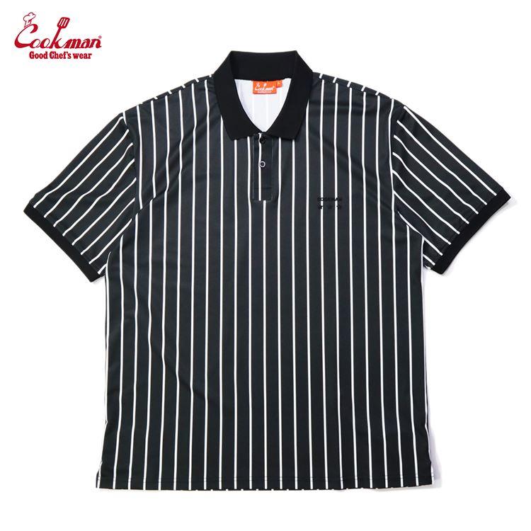 COOKMAN（クックマン） Polo Shirts Stripe Black ポロシャツ