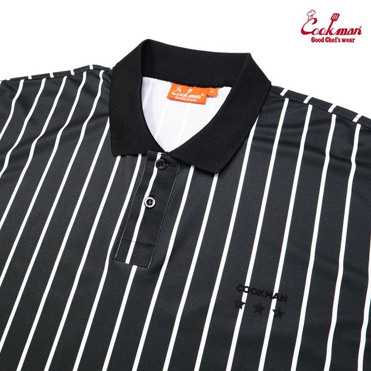 COOKMAN（クックマン） Polo Shirts Stripe Black ポロシャツ
