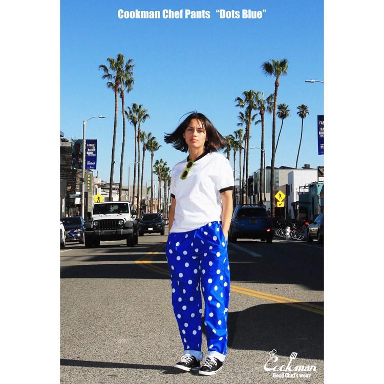 COOKMAN クックマン シェフパンツ Chef Pants Big dots Blue COOKMAN クックマン シェフパンツ Chef Pants Big dots Blue