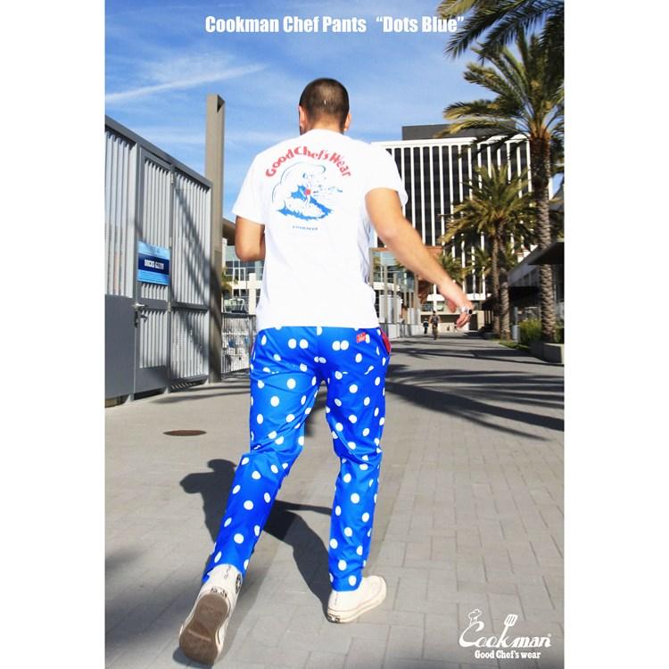 COOKMAN（クックマン） シェフパンツ Chef Pants Big dots Blue ビッグ