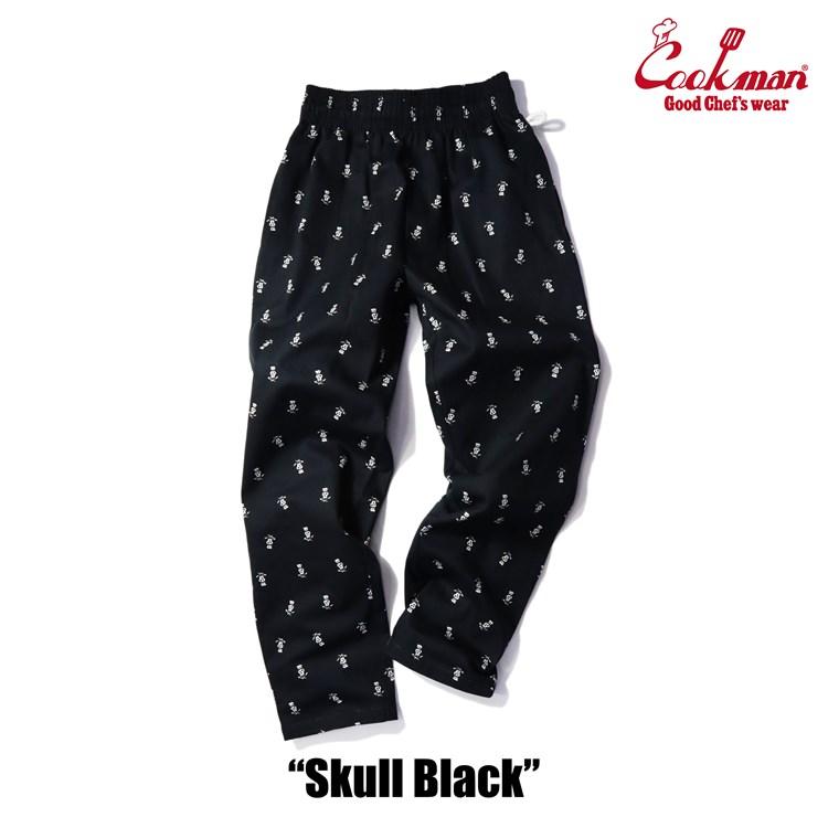 COOKMAN（クックマン） シェフパンツ Chef Pants Skull Black スカル