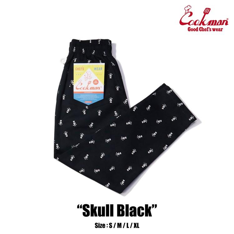 COOKMAN（クックマン） シェフパンツ Chef Pants Skull Black スカル