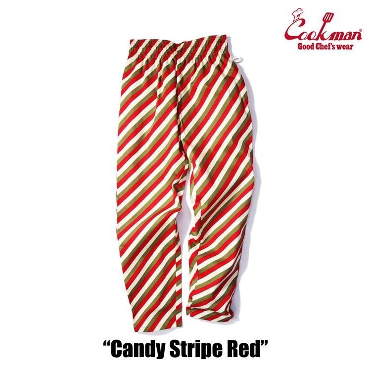 COOKMAN（クックマン） シェフパンツ Chef Pants Candy Stripe Red