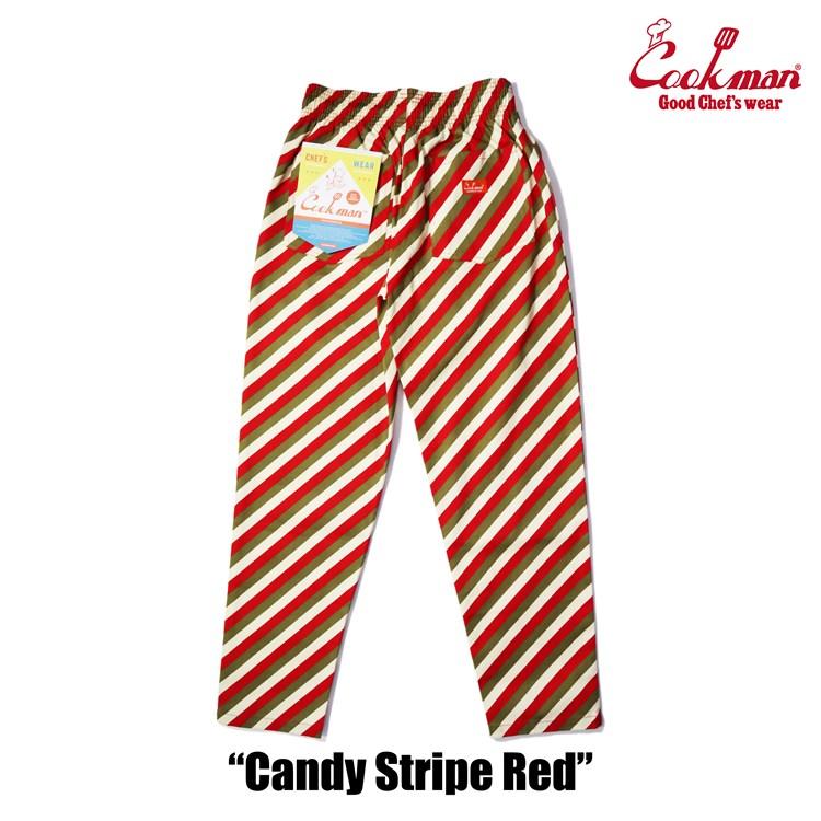 COOKMAN（クックマン） シェフパンツ Chef Pants Candy Stripe Red