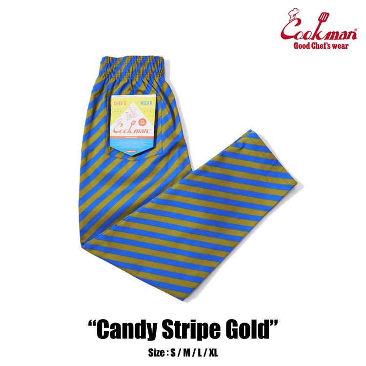 COOKMAN（クックマン） シェフパンツ Chef Pants Candy Stripe Gold