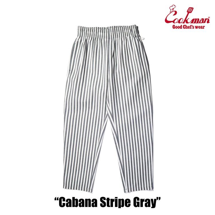 COOKMAN クックマン シェフパンツ Chef Pants Cabana Stripe Gray カバナストライプ グレー ロング 231-31819｜motobluez-store｜11