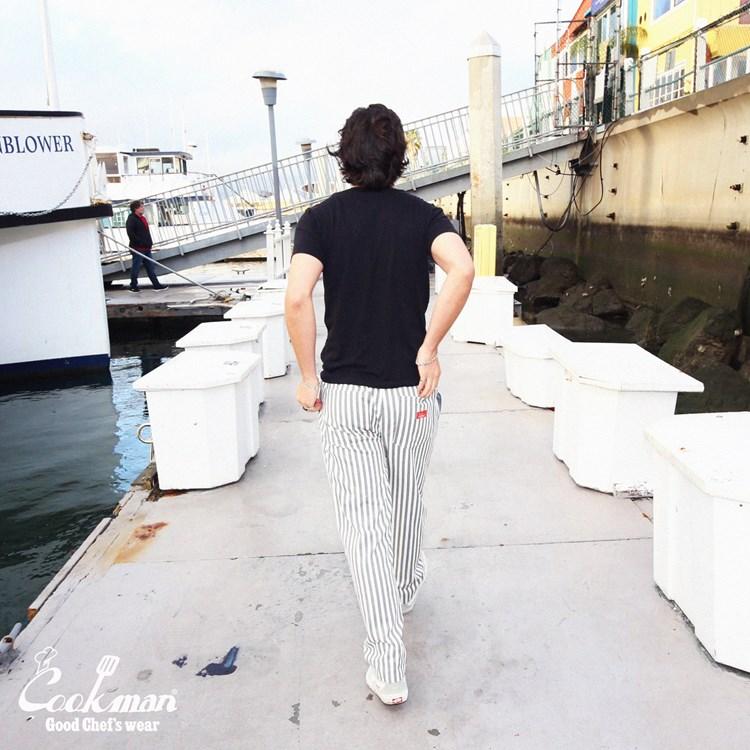 COOKMAN クックマン シェフパンツ Chef Pants Cabana Stripe Gray カバナストライプ グレー ロング 231-31819｜motobluez-store｜15