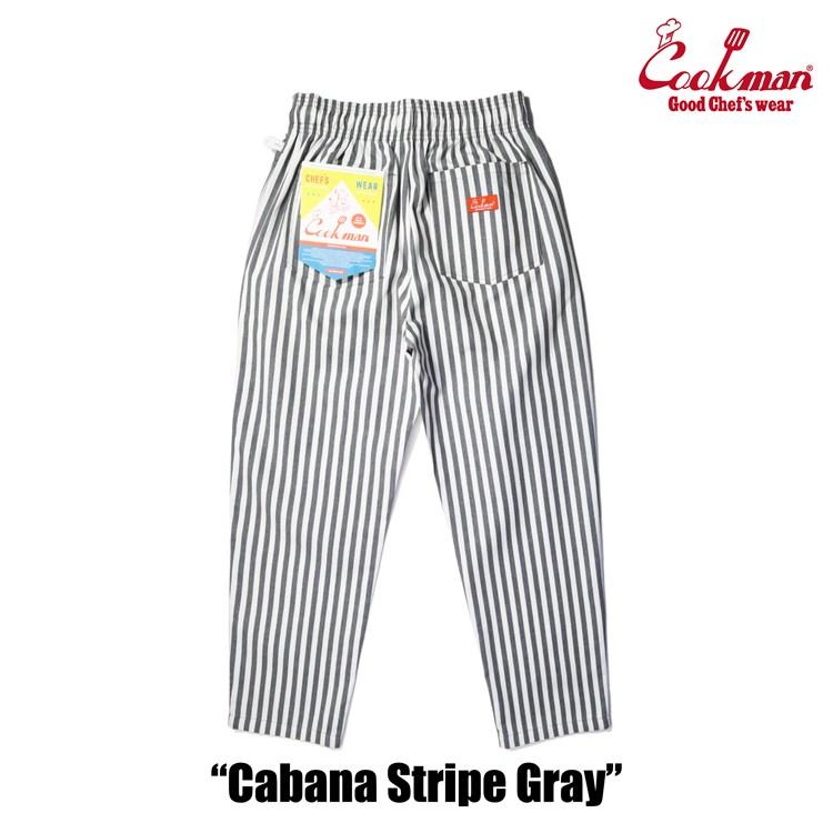 COOKMAN クックマン シェフパンツ Chef Pants Cabana Stripe Gray カバナストライプ グレー ロング 231-31819｜motobluez-store｜05