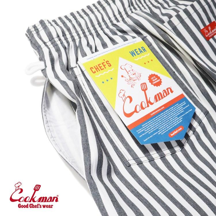 COOKMAN クックマン シェフパンツ Chef Pants Cabana Stripe Gray カバナストライプ グレー ロング 231-31819｜motobluez-store｜09
