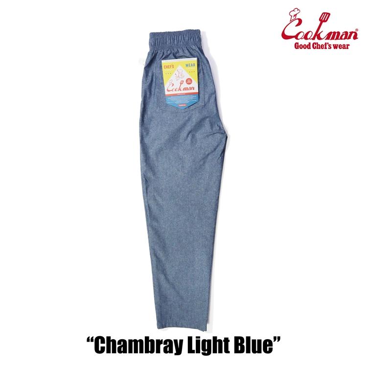 COOKMAN クックマン シェフパンツ Chef Pants Chambray Light Blue シャンブレー ライトブルー ロング 231-31828｜motobluez-store｜03