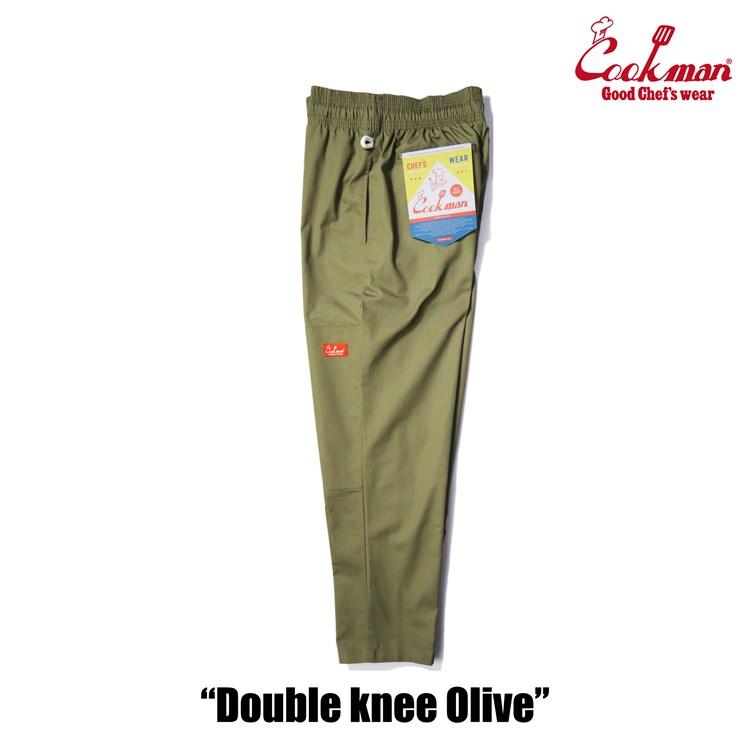 COOKMAN クックマン シェフパンツ Chef Pants Double knee Ripstop Olive ダブルニー リップストップ オリーブ ロング 231-31832｜motobluez-store｜10