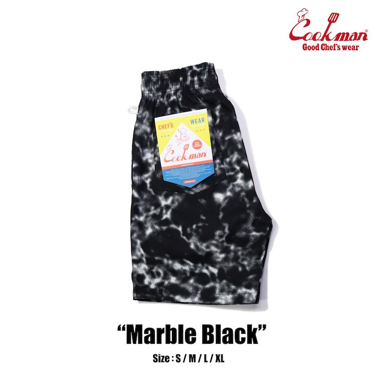 COOKMAN（クックマン） Chef Pants Short Snow Marble Black ショート