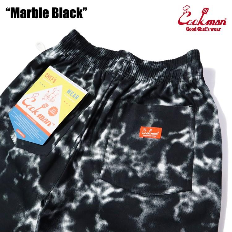 COOKMAN（クックマン） Chef Pants Short Snow Marble Black ショート