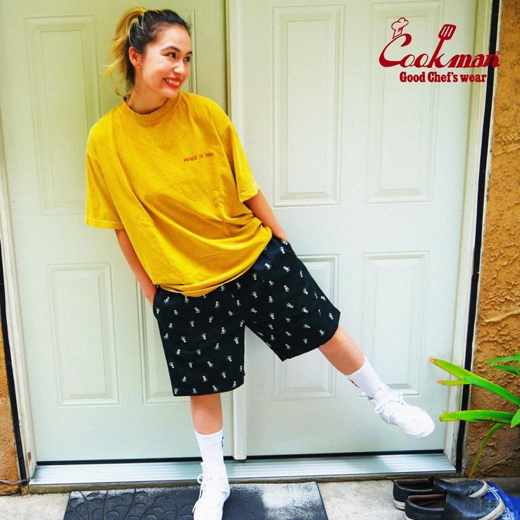 COOKMAN（クックマン） Chef Pants Short Skull Black ショート シェフ
