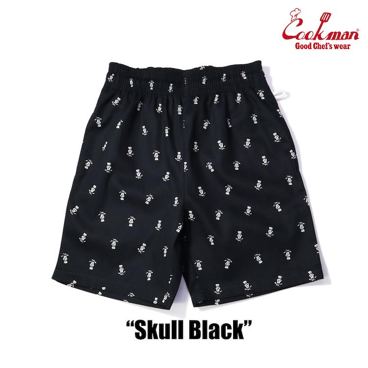 COOKMAN（クックマン） Chef Pants Short Skull Black ショート シェフ
