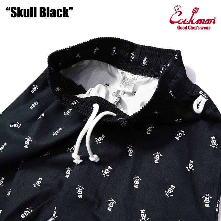 COOKMAN（クックマン） Chef Pants Short Skull Black ショート シェフ