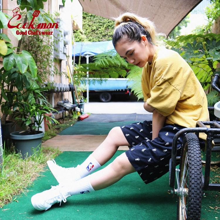 COOKMAN（クックマン） Chef Pants Short Skull Black ショート シェフ