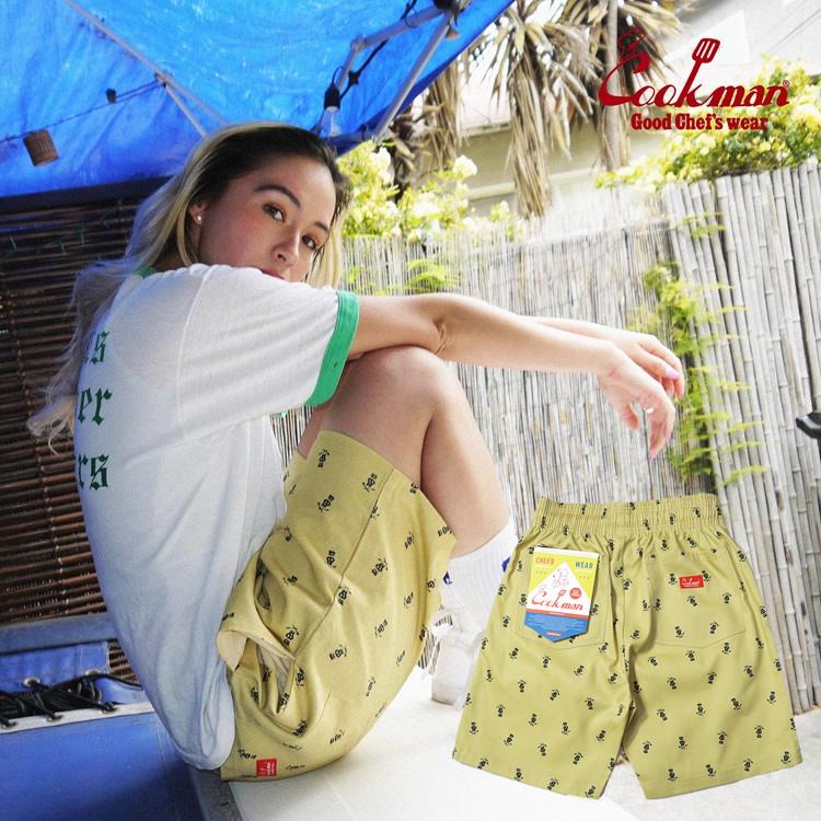 COOKMAN（クックマン） Chef Pants Short Skull Beige ショート シェフ