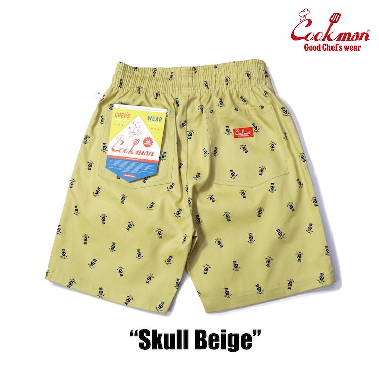 COOKMAN（クックマン） Chef Pants Short Skull Beige ショート シェフ