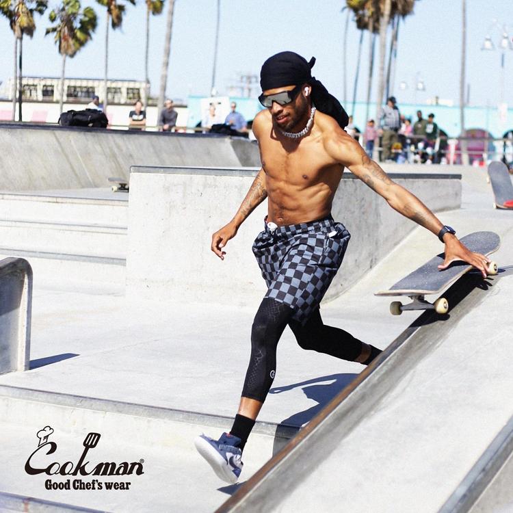 COOKMAN（クックマン） Chef Pants Short Checker Charcoal ショート