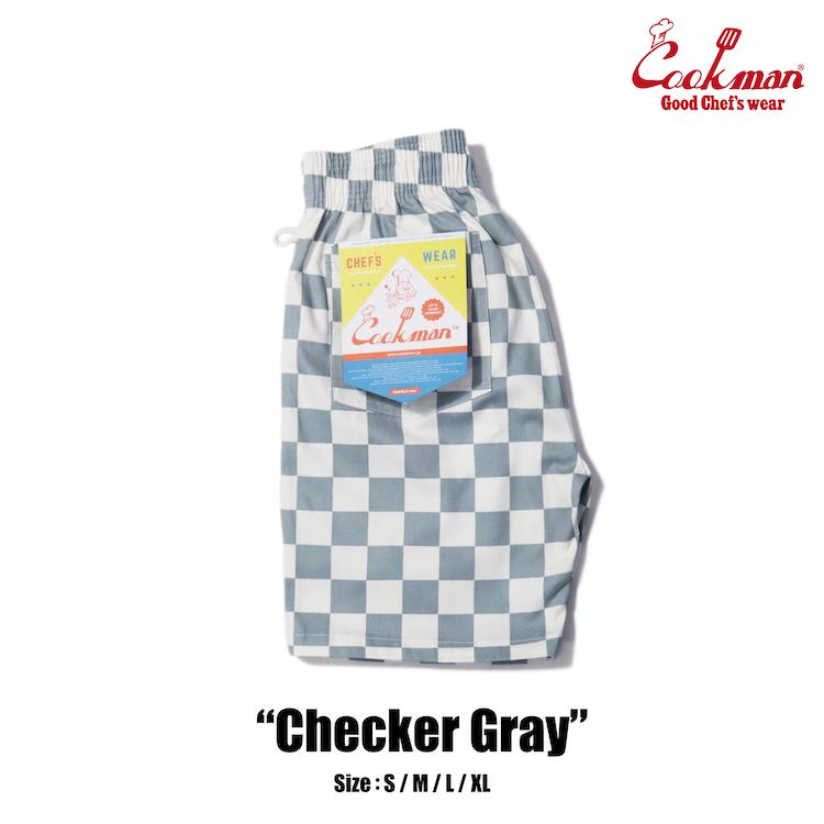 COOKMAN（クックマン） Chef Pants Short Checker Gray ショート