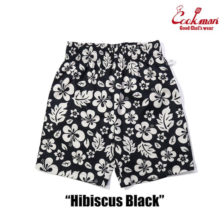 COOKMAN（クックマン） Chef Pants Short Hibiscus Black ショート