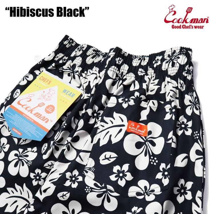 COOKMAN（クックマン） Chef Pants Short Hibiscus Black ショート