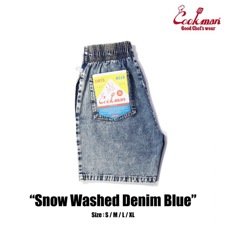 COOKMAN（クックマン） Chef Pants Short Snow Washed Denim Blue