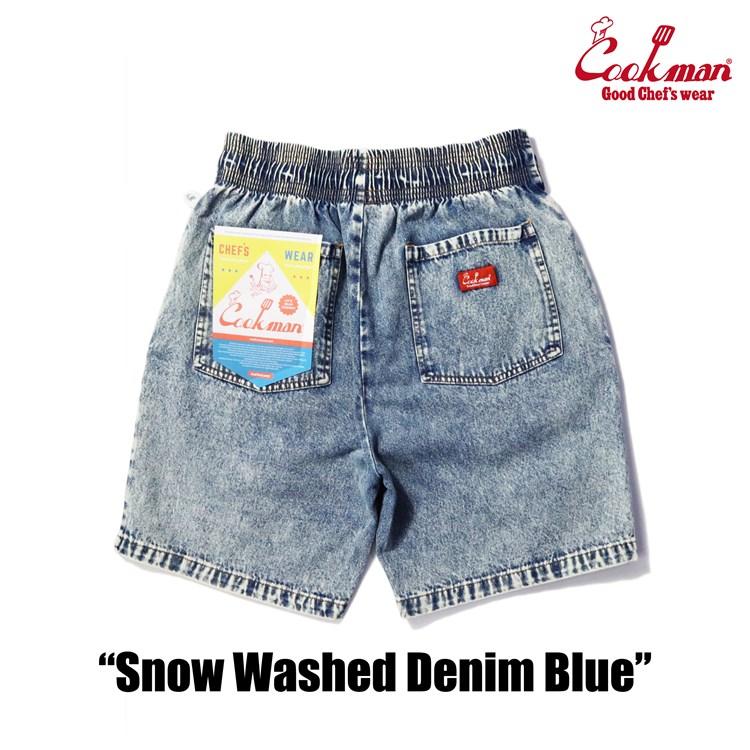 COOKMAN（クックマン） Chef Pants Short Snow Washed Denim Blue