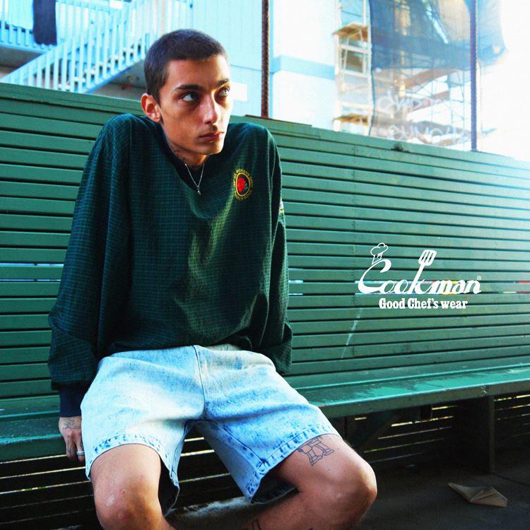 COOKMAN（クックマン） Chef Pants Short Snow Washed Denim Blue