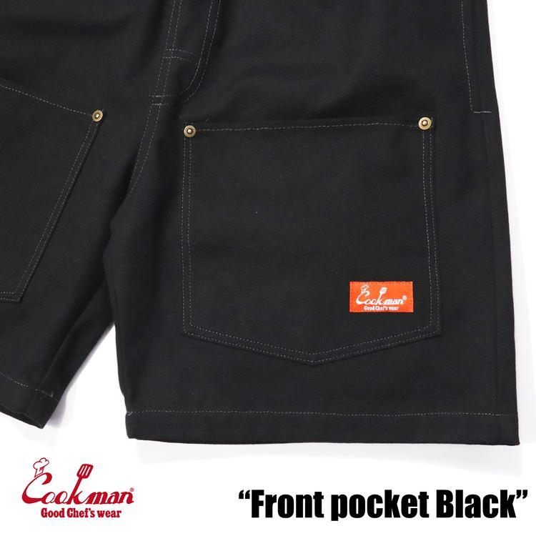 COOKMAN（クックマン） Chef Pants Short Front pocket Black ショート